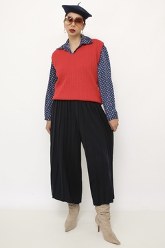 Colete vermelho tricot vintage - comprar online