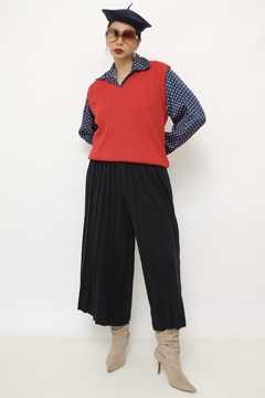 Colete vermelho tricot vintage