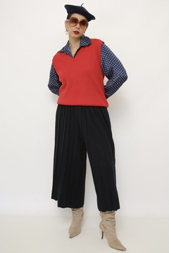Colete vermelho tricot vintage - comprar online