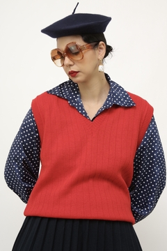 Imagem do Colete vermelho tricot vintage
