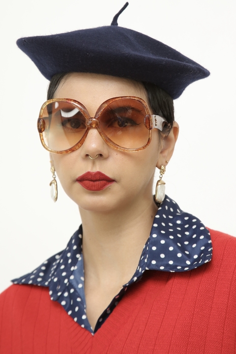 Boina azul lã PRADA vintage