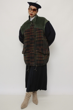 Maxi jaqueta que vira colete TED STONE couro com lã - comprar online