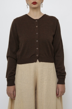 Cardigan marrom tricot vintage - loja online