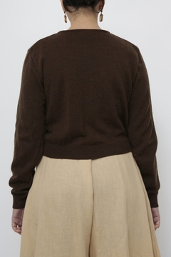 Cardigan marrom tricot vintage - Capichó Brechó