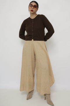 Cardigan marrom tricot vintage - comprar online
