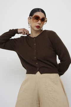 Cardigan marrom tricot vintage
