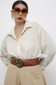 Camisa off vintage ampla