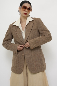 Blazer marrom vintage com gola removivel - comprar online