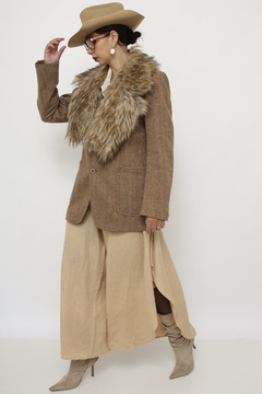 Blazer marrom vintage com gola removivel - comprar online