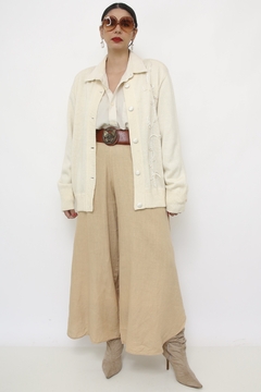 Cardigan creme bordado vintage
