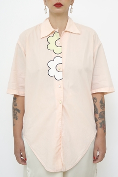 Camisa rosa flores vintage - loja online