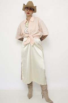 Camisa rosa flores vintage - comprar online