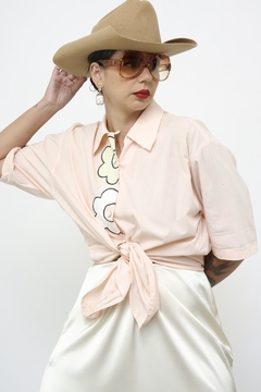 Camisa rosa flores vintage - Capichó Brechó