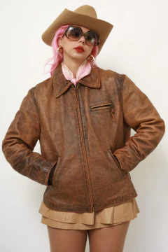 Jaqueta 100% couro marrom chocolate