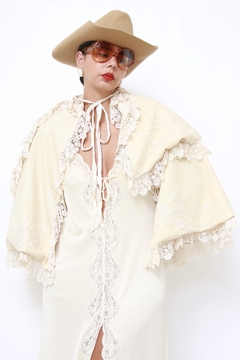 Capa de algodão com renda de Bebe vintage