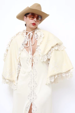 Capa de algodão com renda de Bebe vintage