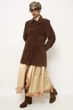 Casaco marrom viscose forrado - comprar online