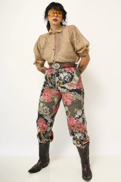 Calça estampada pantacort preta rosa na internet