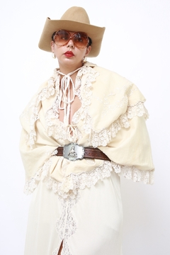 Imagem do Capa de algodão com renda de Bebe vintage