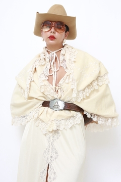 Capa de algodão com renda de Bebe vintage