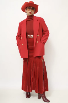 Blazer vermelho poliester forrado - Capichó Brechó