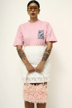 Saia renda branca curta