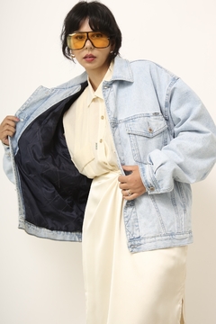 Jaqueta jeans clara forro matelasse euro jeans - loja online