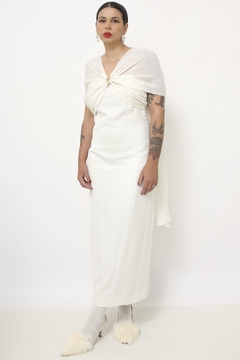 Vestido branco forrado vintage - comprar online