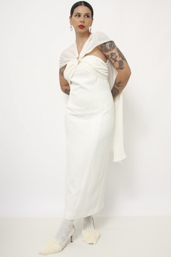 Vestido branco forrado vintage - loja online