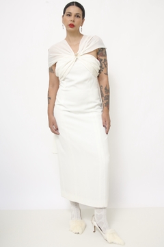 Vestido branco forrado vintage