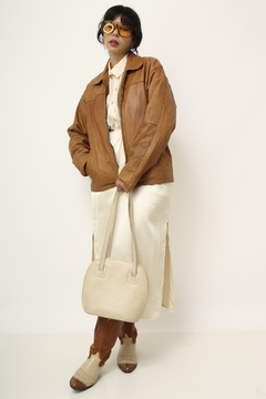 Bolsa laka vintage couro forrada - Capichó Brechó