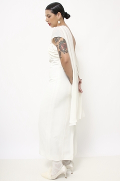 Vestido branco forrado vintage - Capichó Brechó