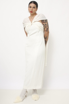 Vestido branco forrado vintage - loja online