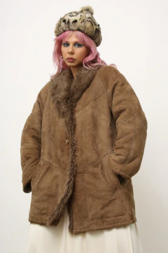 Casaco couro forrado pele legitima Shearling by Lawrence na internet