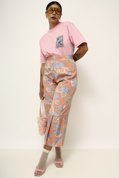 Imagem do Calça acetinada rosa estampada