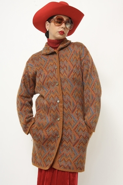 Cardigan grosso tricot estampa 70´s na internet