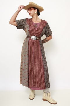 Imagem do Vestido midi western flores viscose