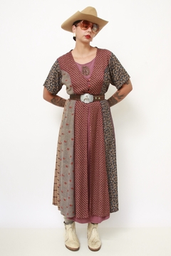 Vestido midi western flores viscose - Capichó Brechó