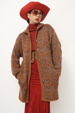 Cardigan grosso tricot estampa 70´s - comprar online