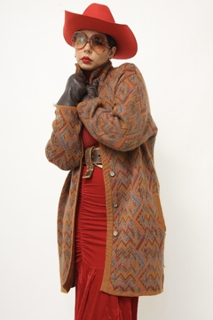 Cardigan grosso tricot estampa 70´s - loja online