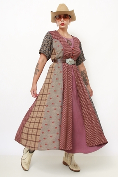 Vestido midi western flores viscose - loja online