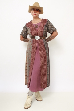 Vestido midi western flores viscose na internet