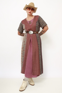 Vestido midi western flores viscose - Capichó Brechó