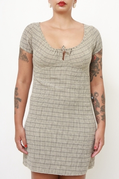 Mini vestido xadrez western - loja online