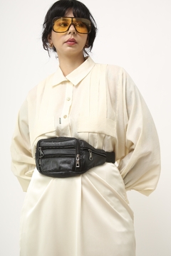 Pochete 100% couro preta classica - comprar online