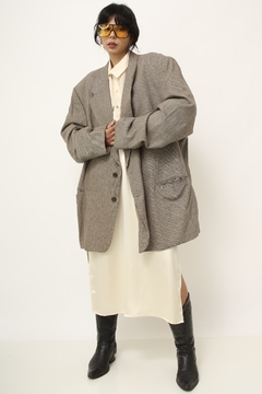Maxi blazer xadrez YVES SAINT LAURENT