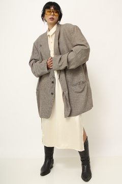 Maxi blazer xadrez YVES SAINT LAURENT - comprar online