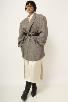 Maxi blazer xadrez YVES SAINT LAURENT - Capichó Brechó