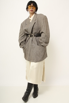 Maxi blazer xadrez YVES SAINT LAURENT - Capichó Brechó
