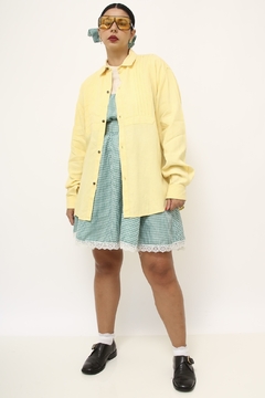Camisa 100% linho amarelo vintage - Capichó Brechó